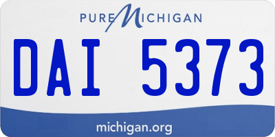 MI license plate DAI5373