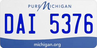 MI license plate DAI5376