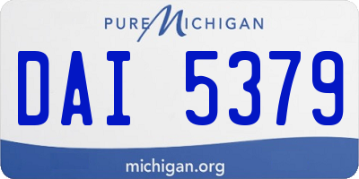 MI license plate DAI5379