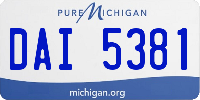 MI license plate DAI5381