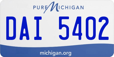 MI license plate DAI5402