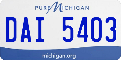 MI license plate DAI5403