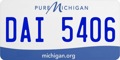 MI license plate DAI5406