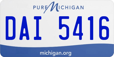 MI license plate DAI5416