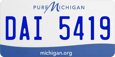 MI license plate DAI5419