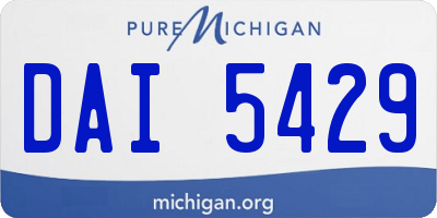 MI license plate DAI5429