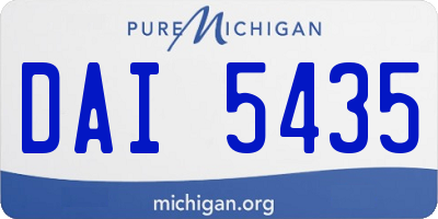 MI license plate DAI5435