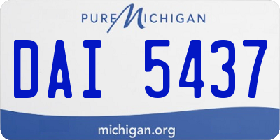 MI license plate DAI5437