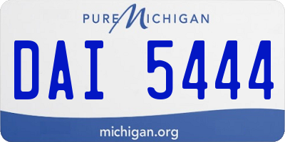 MI license plate DAI5444