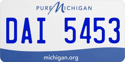 MI license plate DAI5453