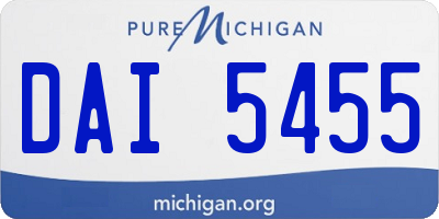MI license plate DAI5455
