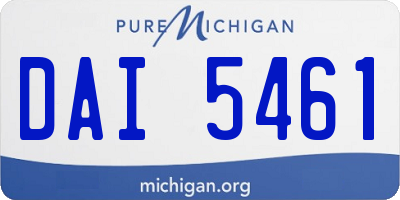 MI license plate DAI5461