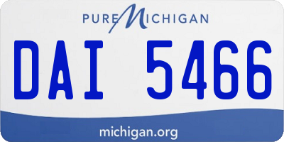 MI license plate DAI5466
