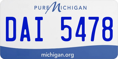 MI license plate DAI5478