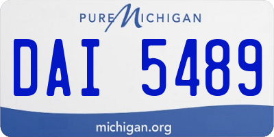 MI license plate DAI5489