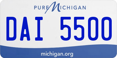MI license plate DAI5500