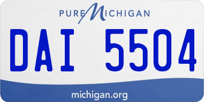 MI license plate DAI5504