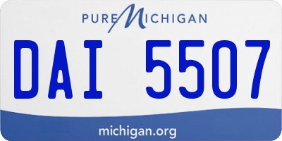 MI license plate DAI5507