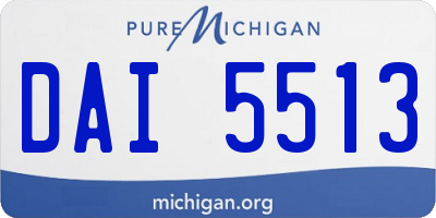 MI license plate DAI5513