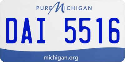 MI license plate DAI5516