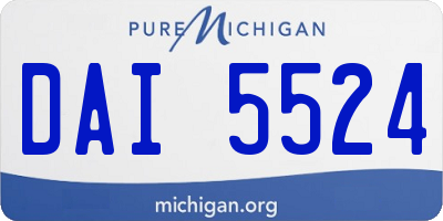 MI license plate DAI5524