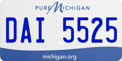 MI license plate DAI5525