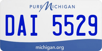 MI license plate DAI5529