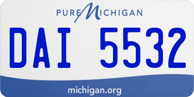 MI license plate DAI5532