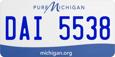 MI license plate DAI5538