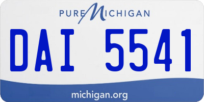 MI license plate DAI5541