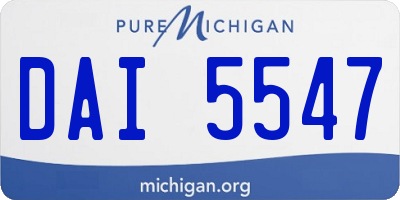 MI license plate DAI5547