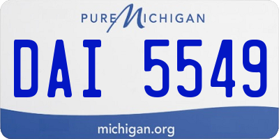 MI license plate DAI5549