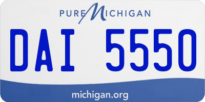 MI license plate DAI5550
