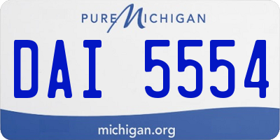 MI license plate DAI5554