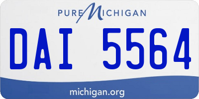 MI license plate DAI5564