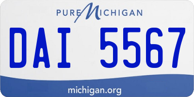 MI license plate DAI5567