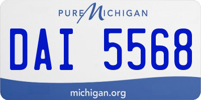 MI license plate DAI5568