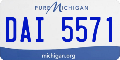 MI license plate DAI5571