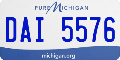 MI license plate DAI5576
