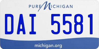 MI license plate DAI5581