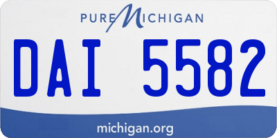 MI license plate DAI5582