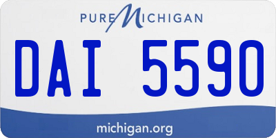 MI license plate DAI5590