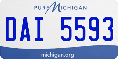 MI license plate DAI5593