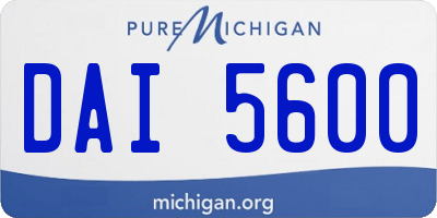 MI license plate DAI5600