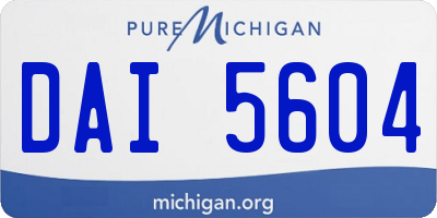 MI license plate DAI5604