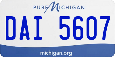 MI license plate DAI5607