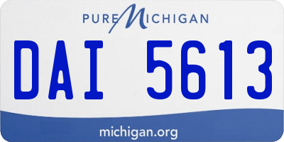 MI license plate DAI5613