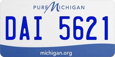 MI license plate DAI5621