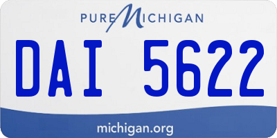 MI license plate DAI5622