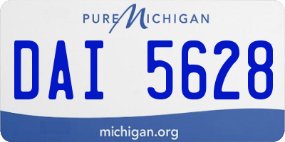 MI license plate DAI5628